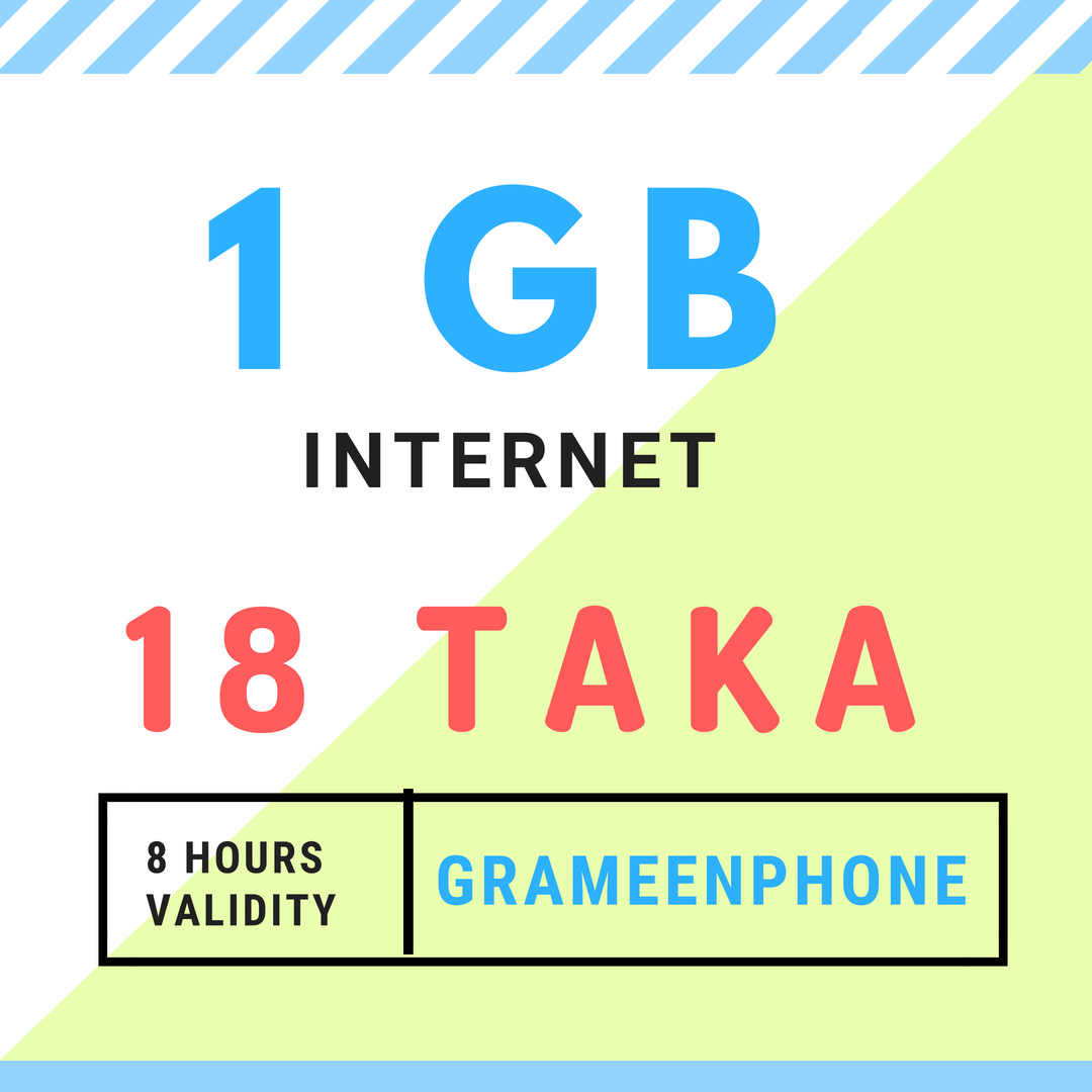 grameenphone 1gb internet at 18 taka